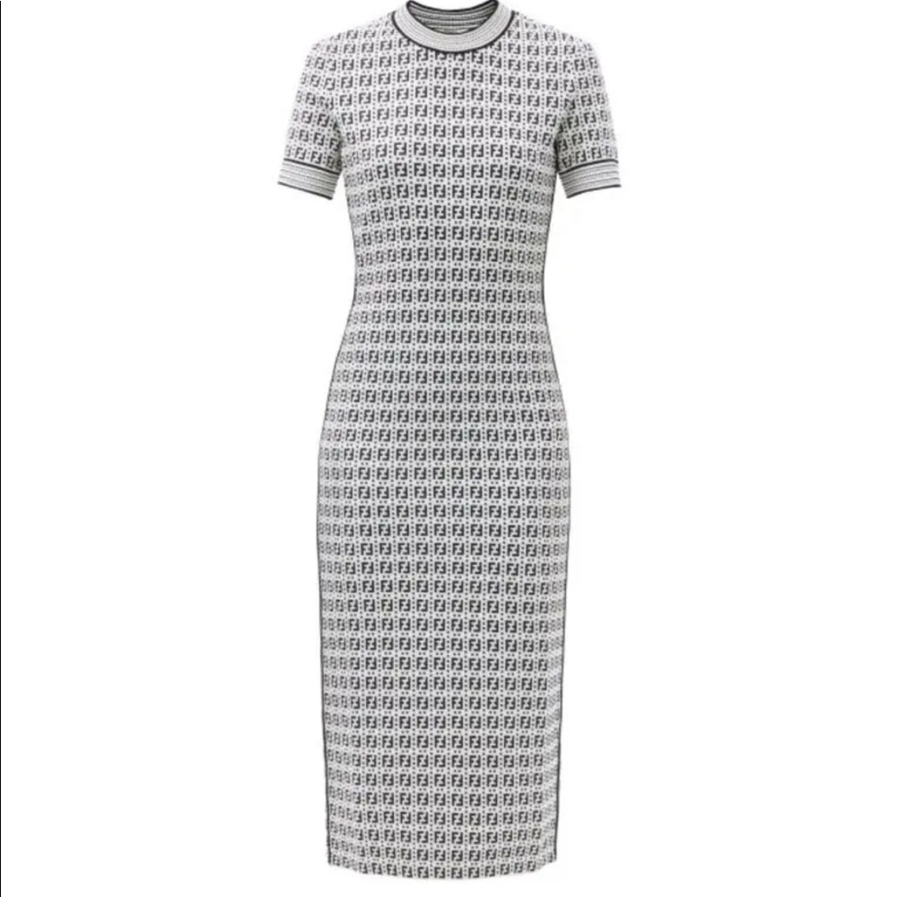 Fendi Ff Jacquard Midi Dress
